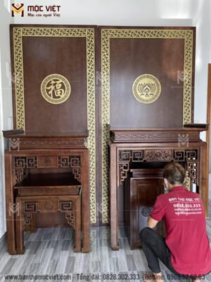 Bàn thờ gỗ sồi mẫu hiện đại