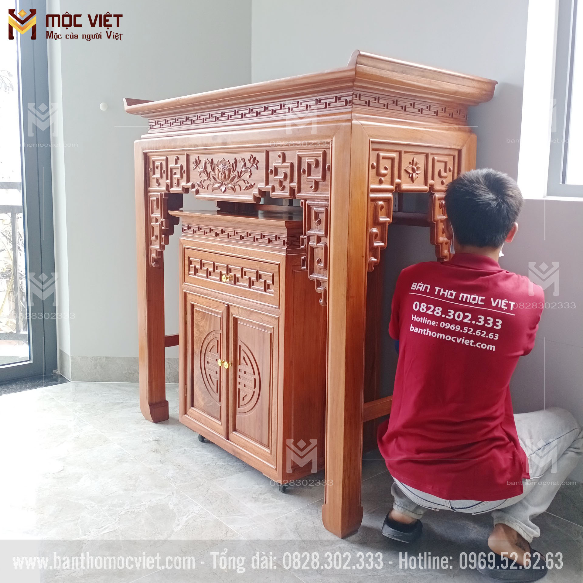 Bàn thờ gỗ Hương Mộc Việt luôn là được khách hàng tin tưởng và lựa chọn