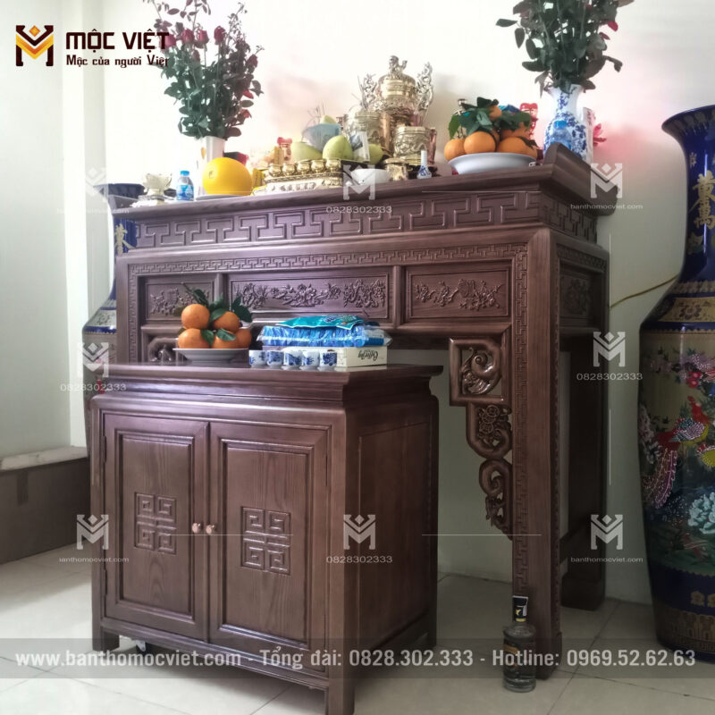 Bàn thờ gỗ sồi hiện đại