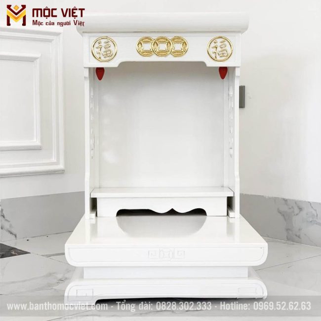Bàn thờ ông địa màu trắng Mộc Việt