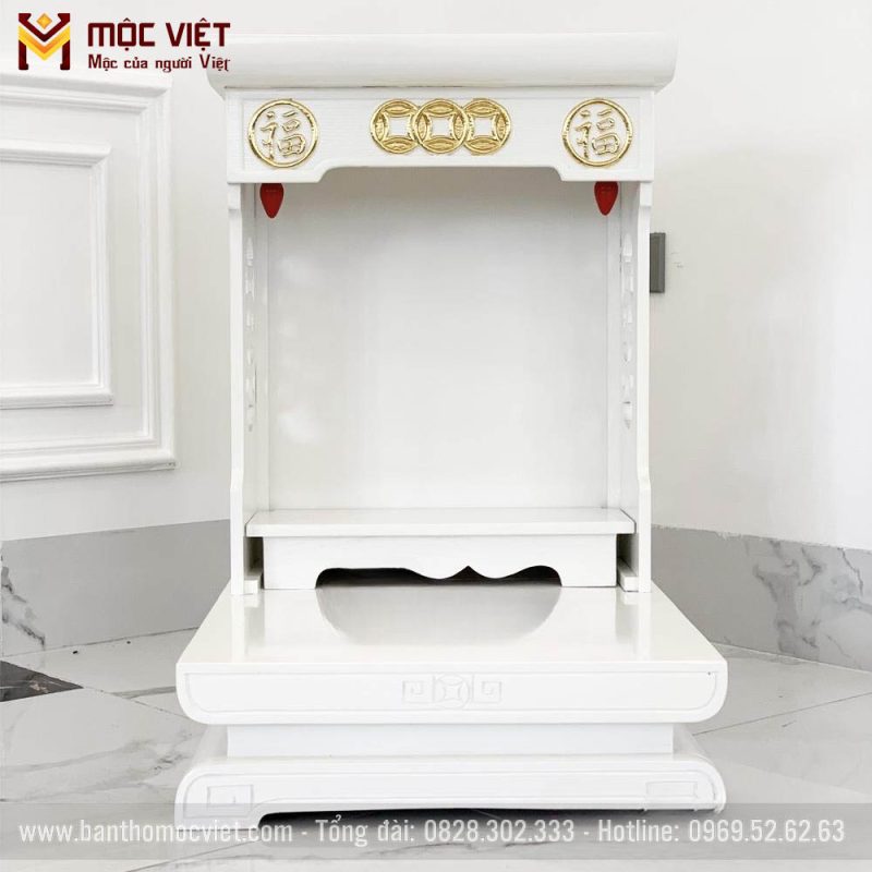 Bàn thờ ông địa màu trắng Mộc Việt