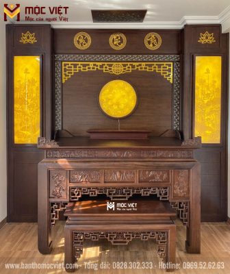 Kiểu giáng bàn thờ đẹp hoa văn sắc nét