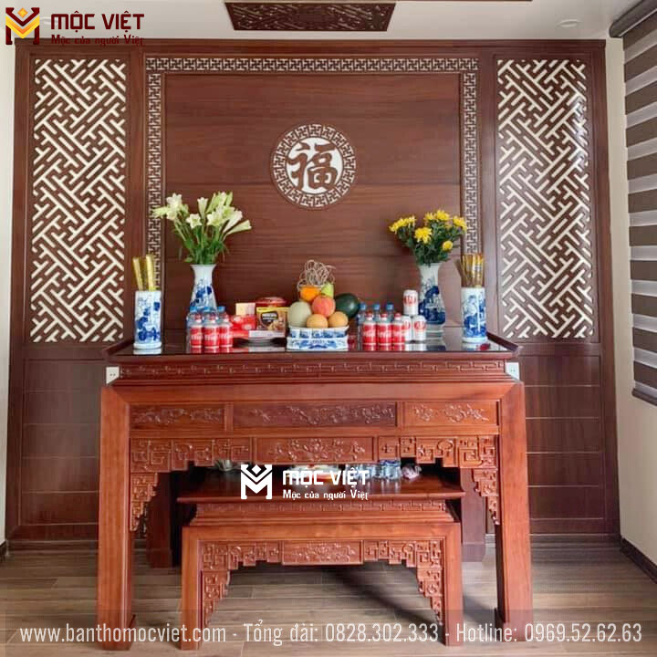 Bàn thờ được thiết kế chắc chắn hiện đại