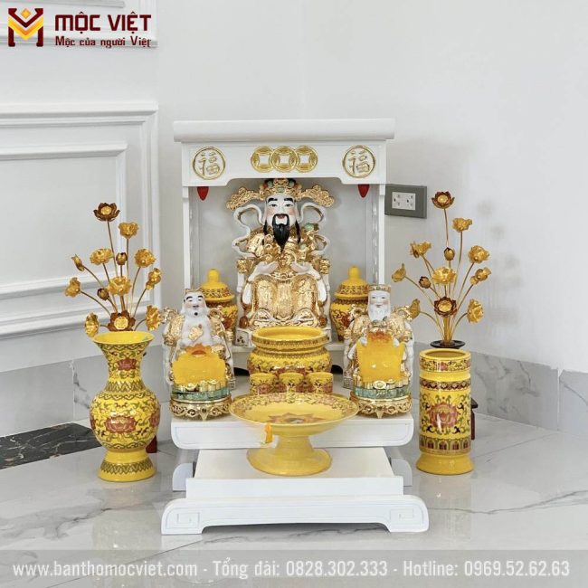 Mẫu bàn thờ màu trắng hiện đại năm 2023