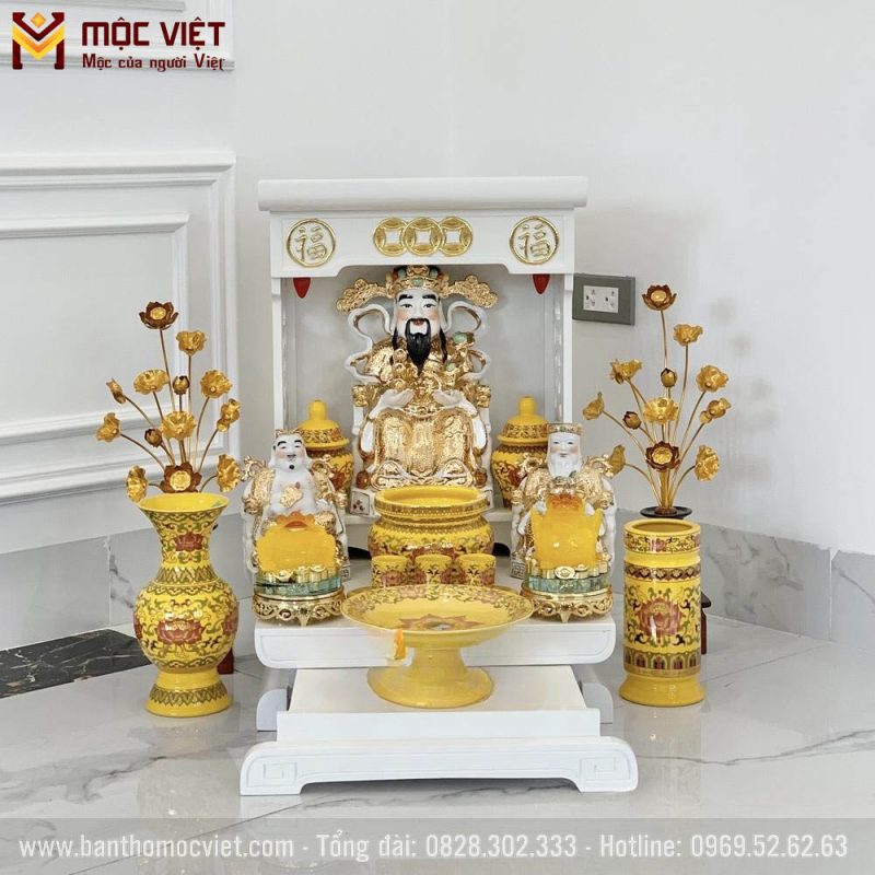 Mẫu bàn thờ màu trắng hiện đại năm 2023