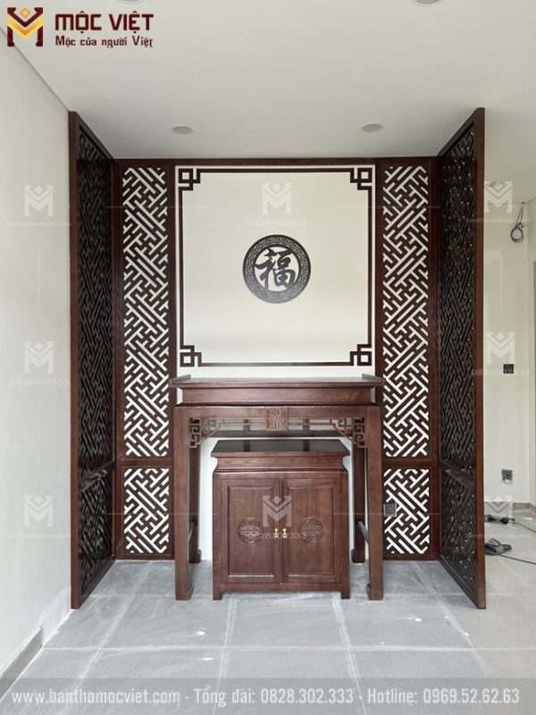 thiết kế bàn thờ gia tiên mang lại không gian thờ ấm cúng