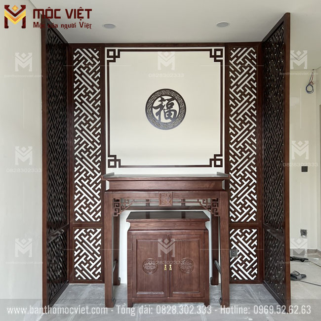thiết kế bàn thờ gia tiên mang lại không gian thờ ấm cúng sang trọng