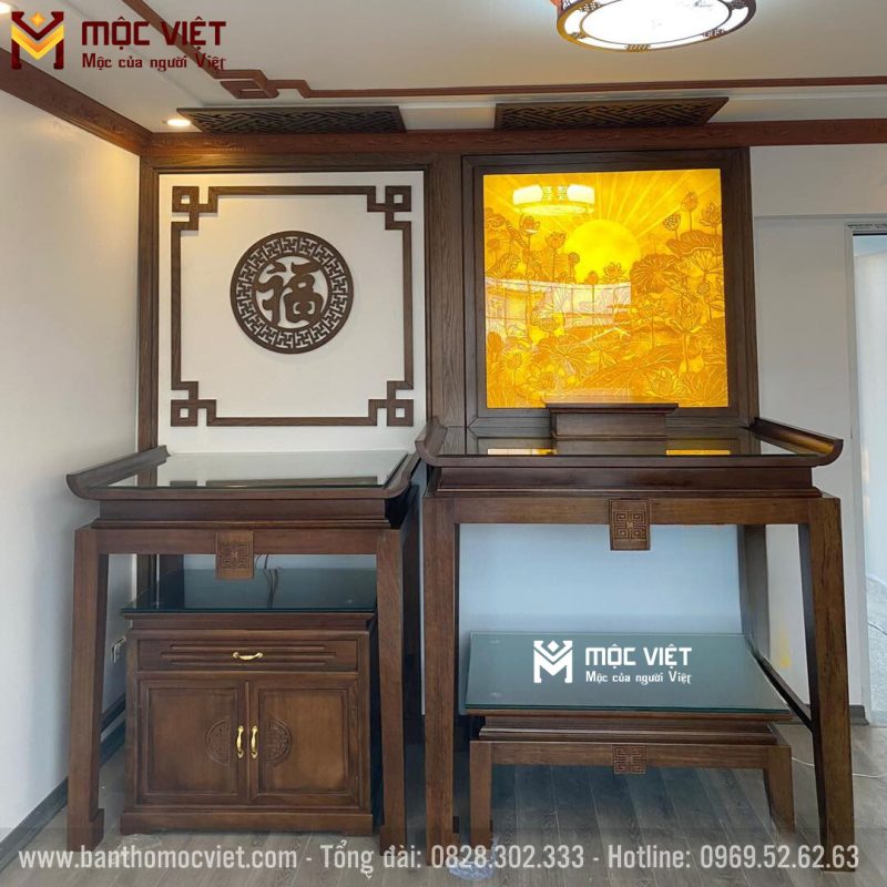 Bàn thờ phật và bàn thờ gia tiên hiện đại