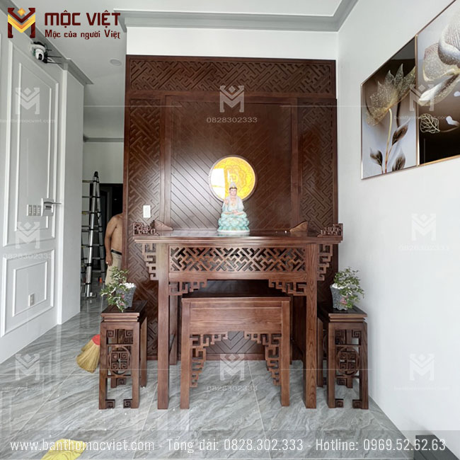 Mẫu bàn thờ phật quan âm hiện đại đẹp với thiết kế tinh tế