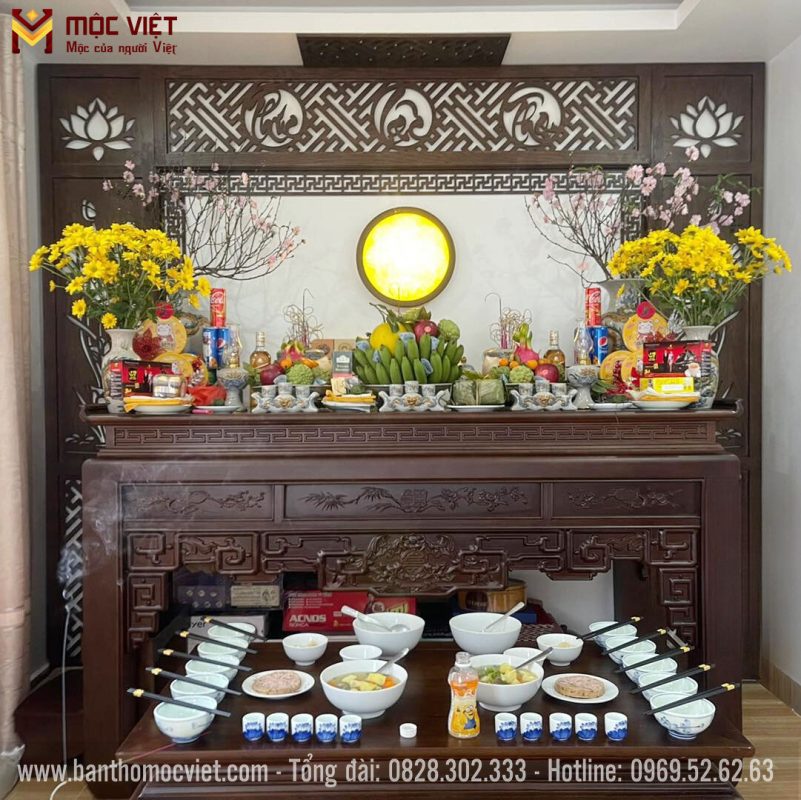 Mẫu phòng thờ gia tiên đẹp 2023