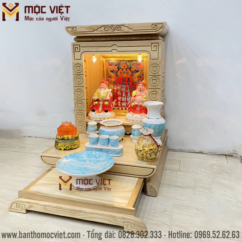 Bàn thờ ông địa hiện đại chạm khắc tinh tế