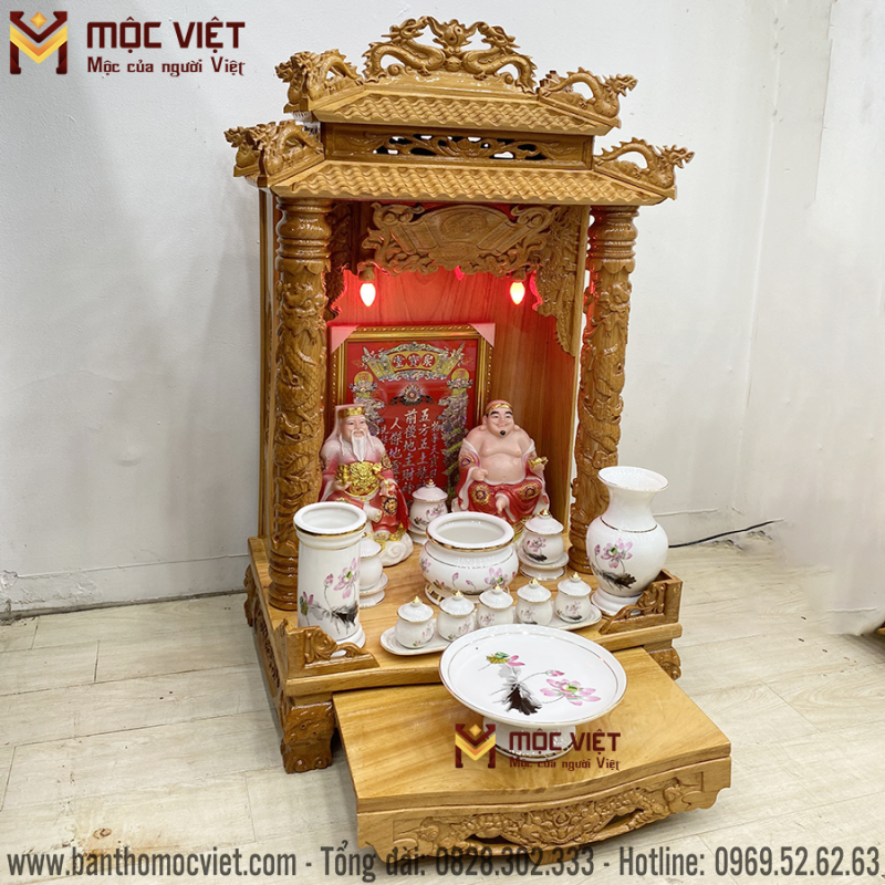 Bàn thờ thần tài có ngăn kéo tiện lợi