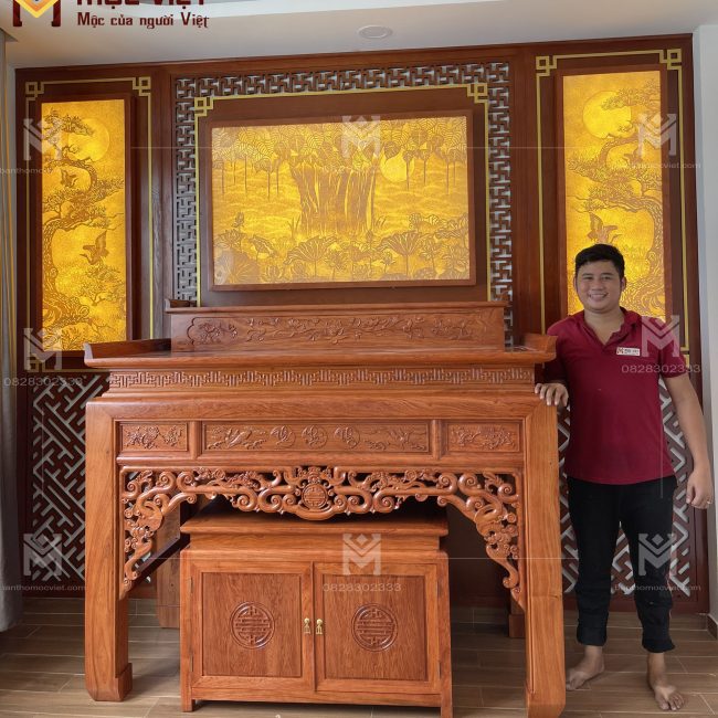 Mộc Việt chuyên thiết kế thi công nội thất phòng thờ đẹp