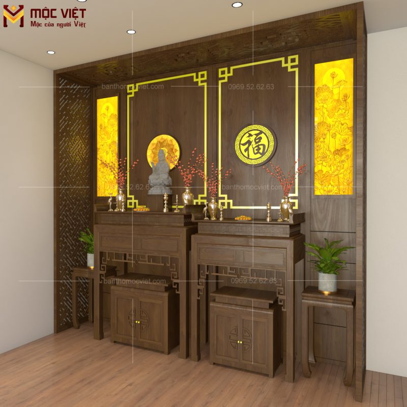 Mộc Việt mang đến cho khách hàng nhiều sự chọn lựa trong thiết kế phòng thờ
