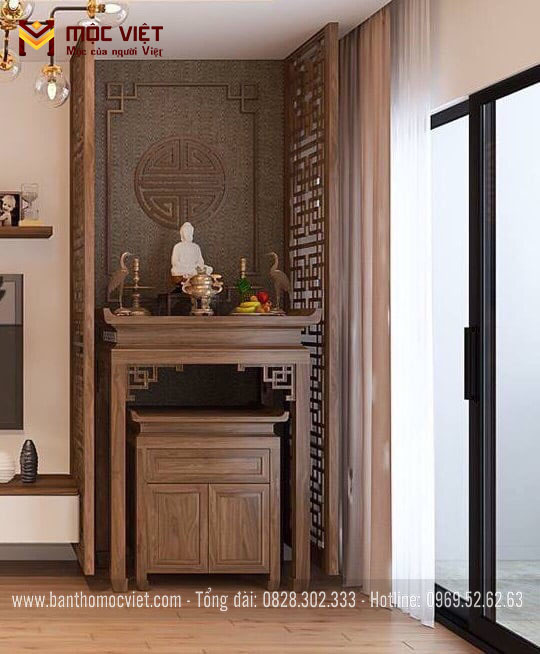 Mẫu bàn thờ chung cư kiểu giáng hiện đại đơn giản