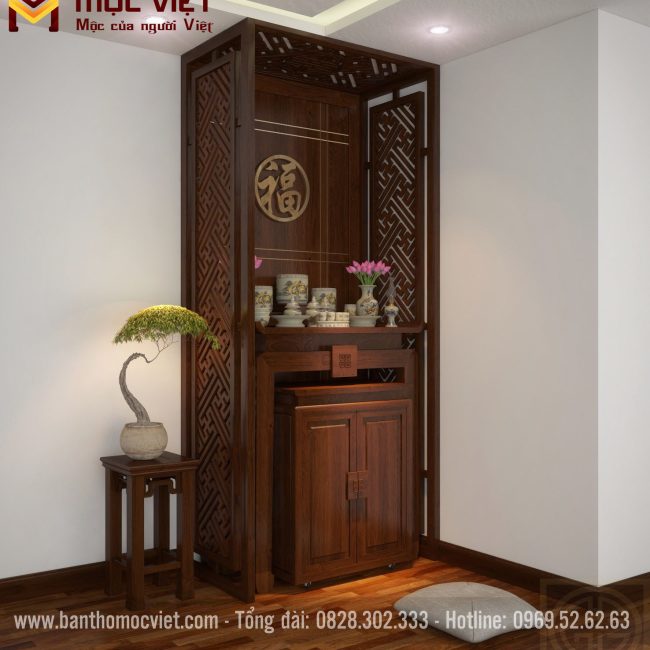 Bàn thờ chung cư với kiểu giáng hiện đại đơn giản