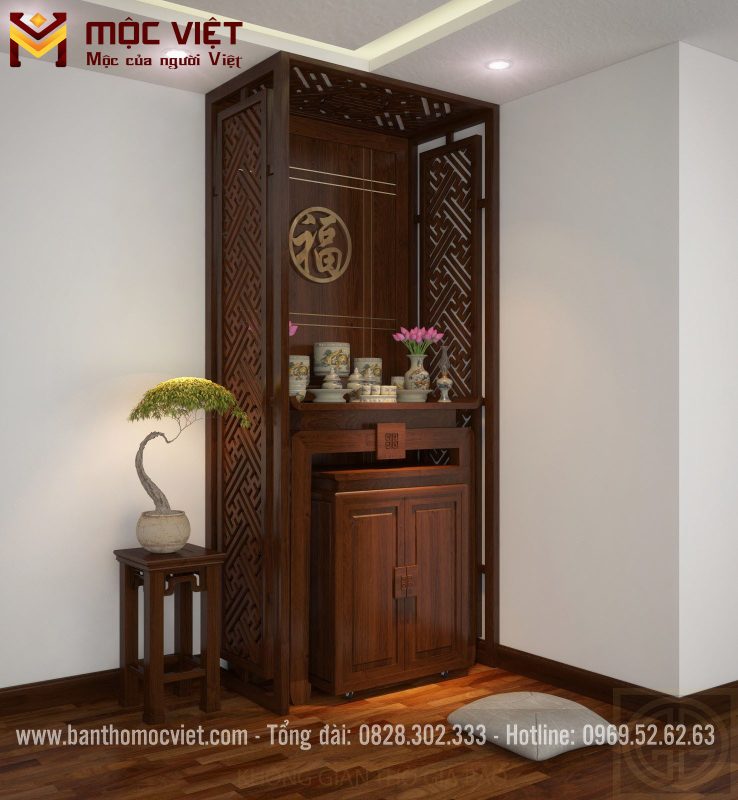 Bàn thờ chung cư với kiểu giáng hiện đại đơn giản