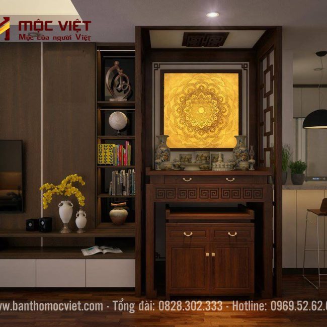 Kiểu giáng bàn thờ sang trọng ấm cúng