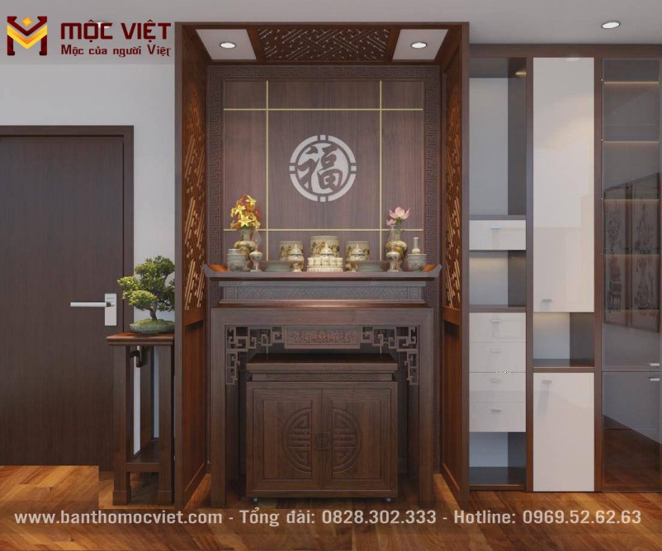 Kiểu giáng bàn thờ chung cư được thiết kế đẹp chắc chắn