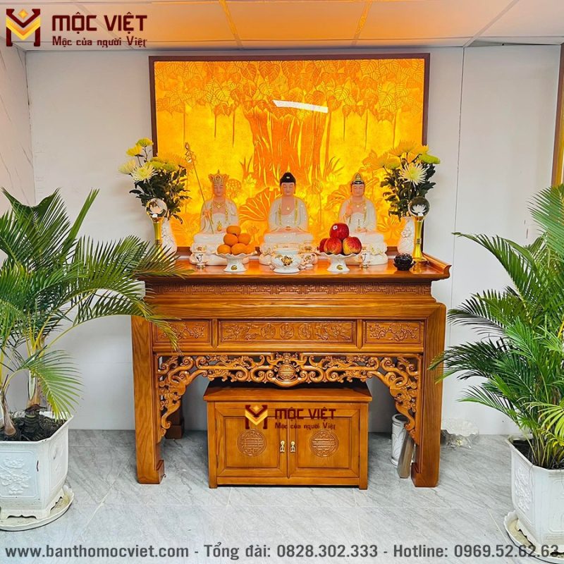 Mẫu bàn thờ gỗ đẹp thiết kế sang trọng