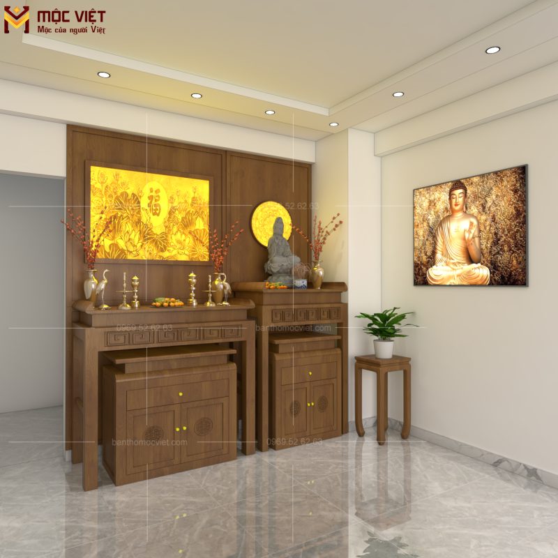 Bàn thờ phật, bàn thờ gia tiên kích thước chuẩn phong thủy