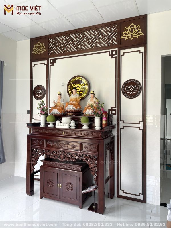 Bàn thờ phật 2 tầng mang phong cách hiện đại