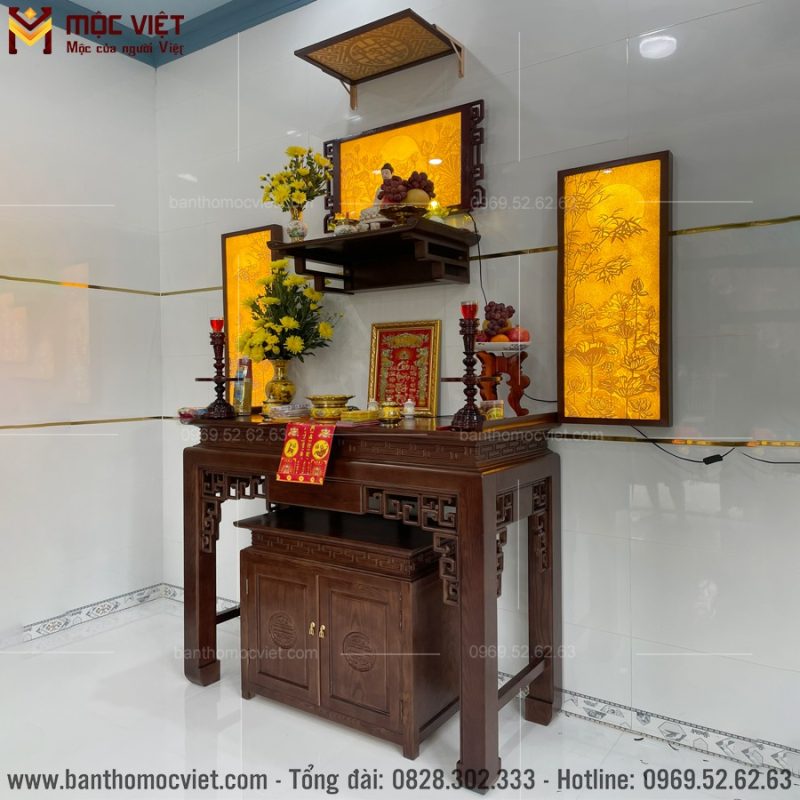Hoàn thiện không gian phòng thờ trang nghiêm hiện đại