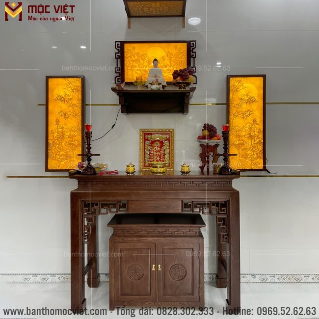 Mẫu bàn thờ được thiết kế hiện đại đơn giản
