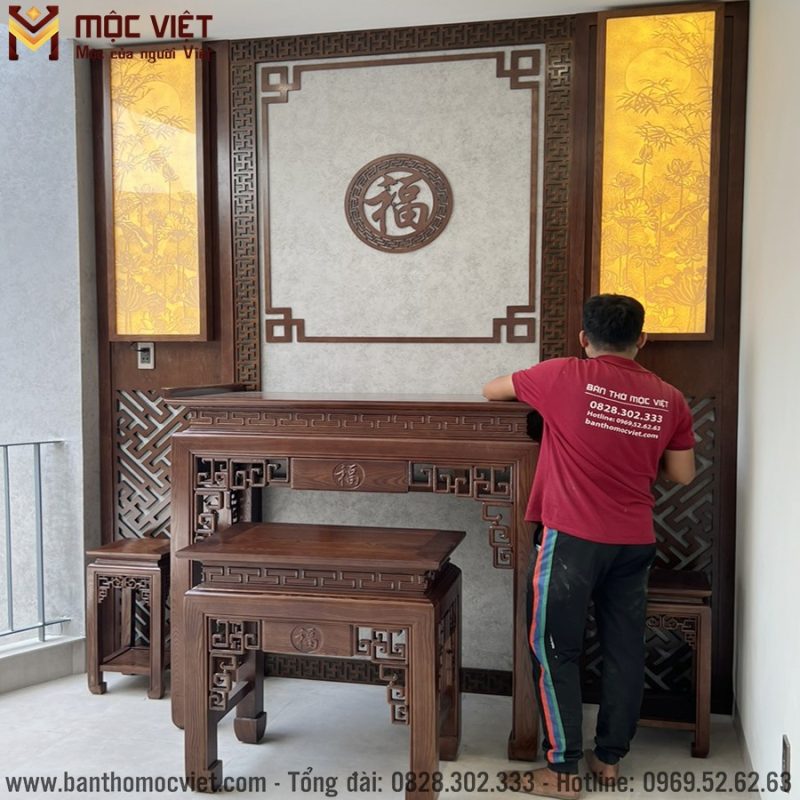 Mộc Việt thi công phòng thờ đẹp năm 2023