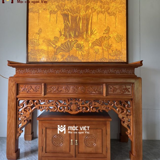 Tranh trúc chỉ bồ đề thờ phật đẹp