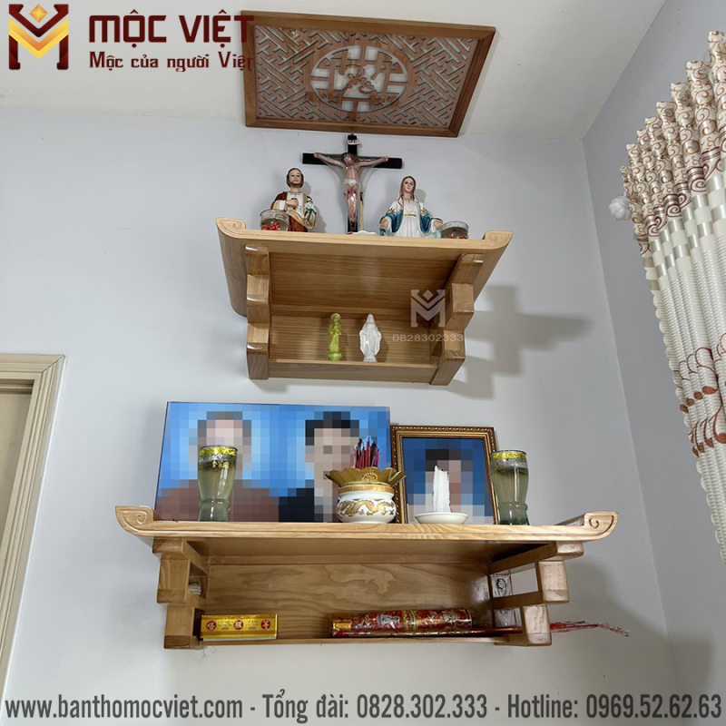 Mẫu kệ thờ chúa đơn giản ới màu sắc hiện đại