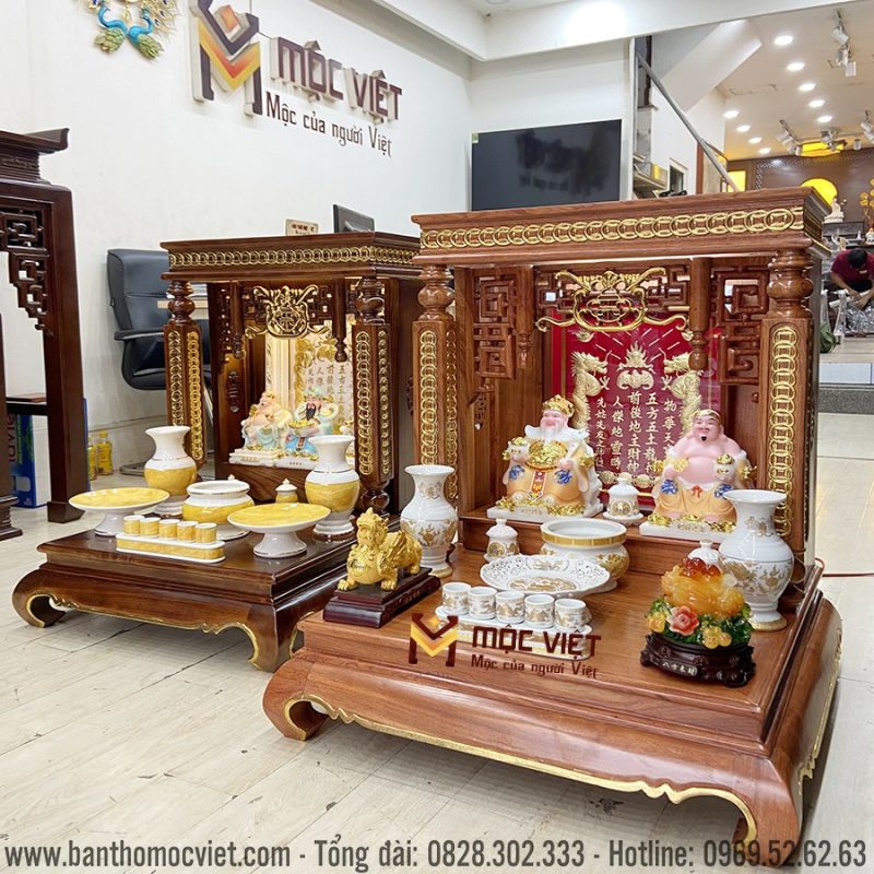 bàn thờ thần tài gỗ đẹp mộc việt