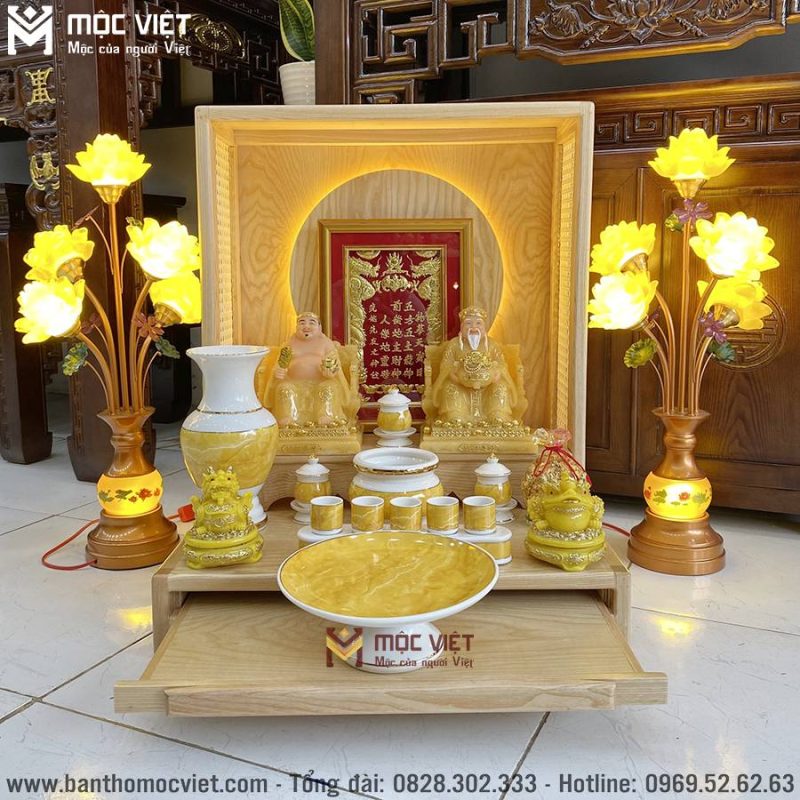 Bàn Thờ ông địa được thiết kế phù hợp không gian, bối cảnh kiến trúc hiện đại