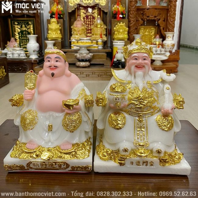 Tượng Ông Địa Thần Tài Màu Trắng