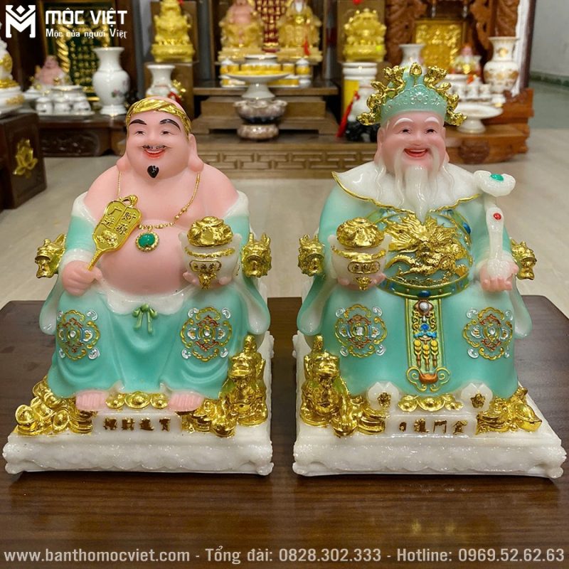 Tượng ông địa thần tài màu xanh đẹp
