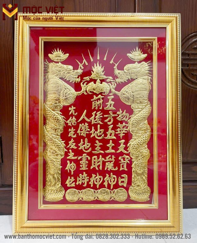 Bài vị màu đỏ khung nhôm cao cấp