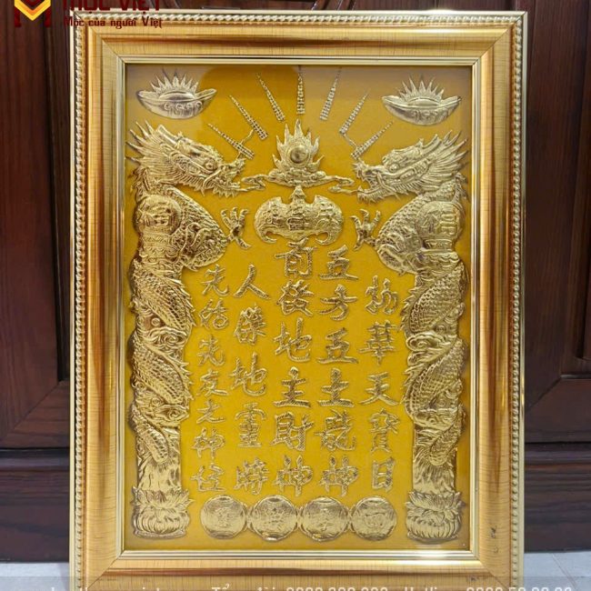 Bài vị màu vàng khung nhôm cao cấp