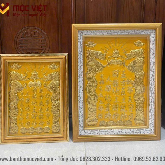 Bài vị màu vàng với nhiều kích thước khác nhau