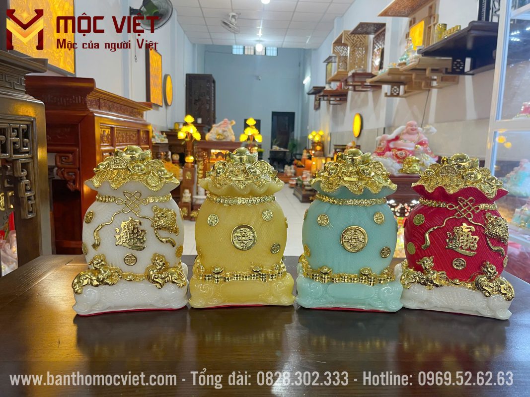 Có nhiều màu sắc túi tiền tài lộc khác nhau cho khách hàng lựa chọn