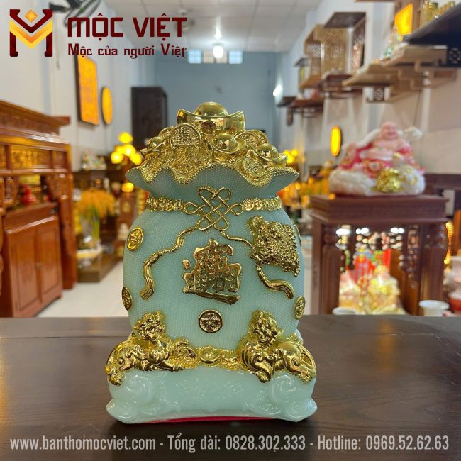 Mẫu túi tiền tài lộc màu xanh phong thủy