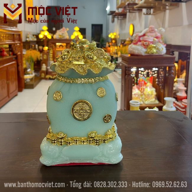 Mẫu túi tiền tài lộc màu xanh phong thủy đẹp