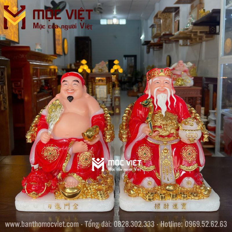 Mẫu tượng ông địa thần tài màu đỏ đẹp