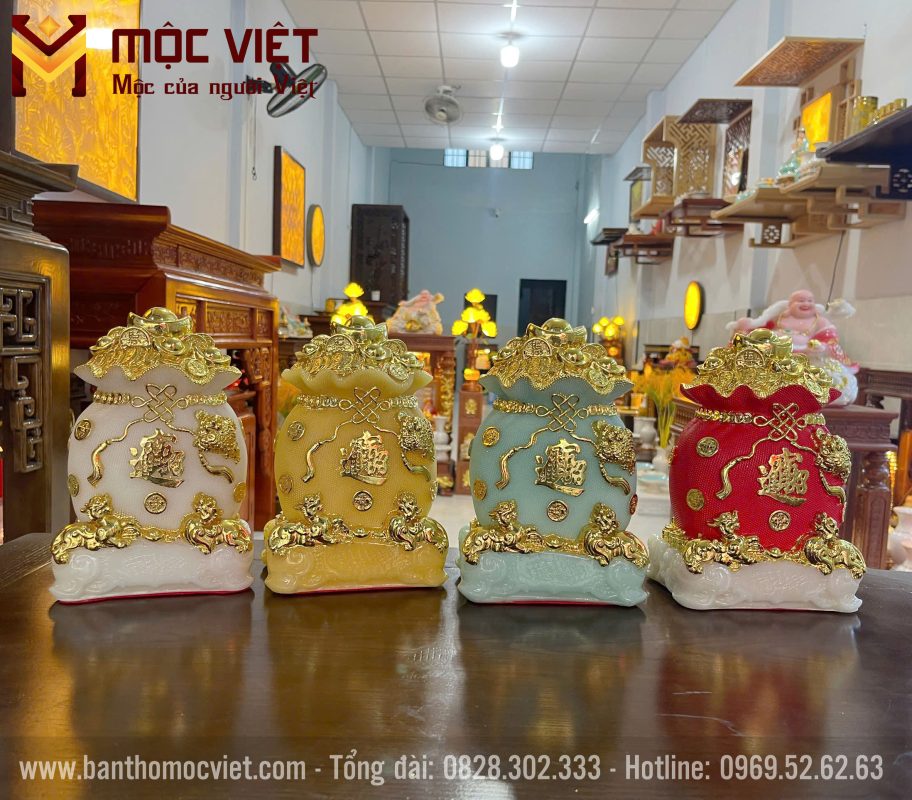Túi tiền tài lộc nhiều màu sắc phong thủy khác nhau