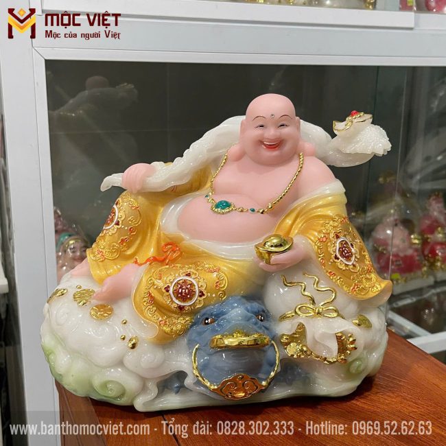 Tượng Phật Di Lặc Màu Vàng Gấm