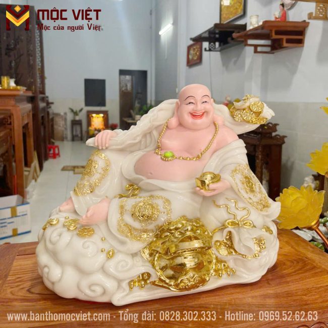 Tượng Phật Di Lặc màu trắng đẹp