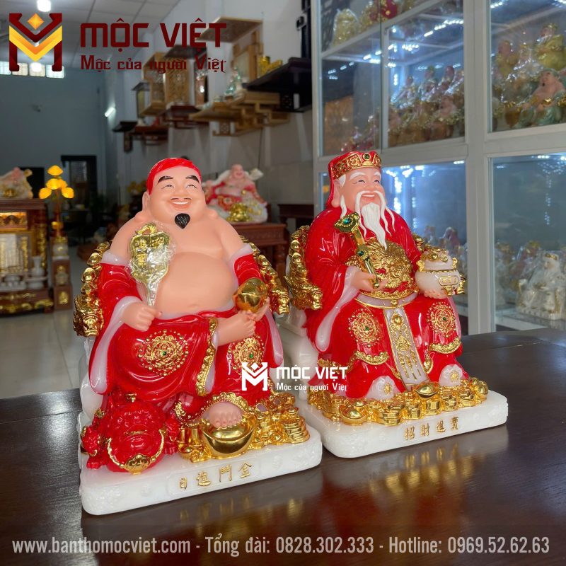 Tượng Thần Tài Ông Địa màu đỏ hàng cao cấp