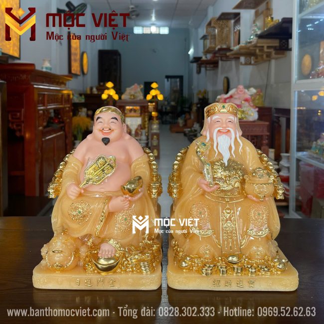 Tượng ông địa thần tài màu vàng hàng cao cấp