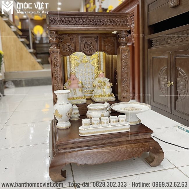 Bàn thờ gỗ phúc lộc thọ gỗ sồi
